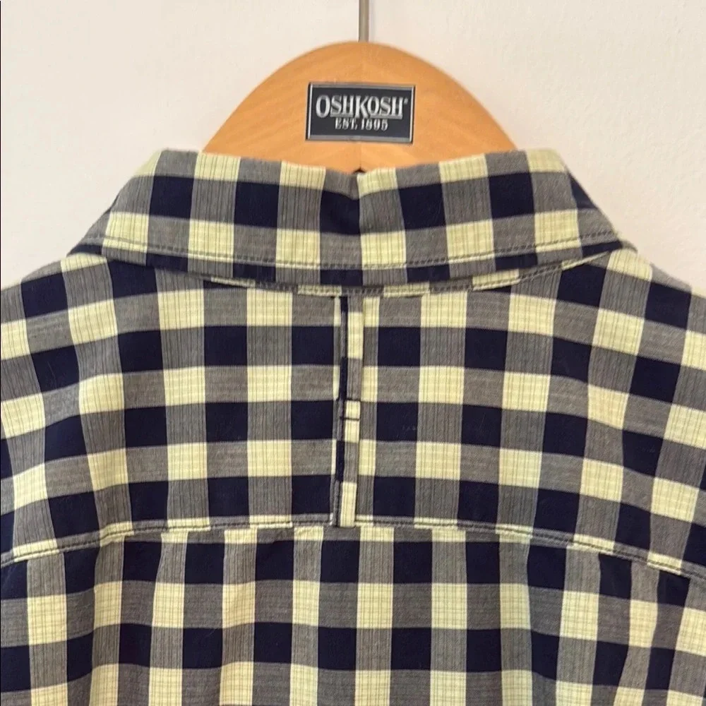 Men’s Banana Republic Grant Custom 078 Wash Checkered Shirt Blue Green Size M
